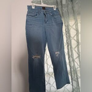 Lee High Rise Blue Distressed Jeans